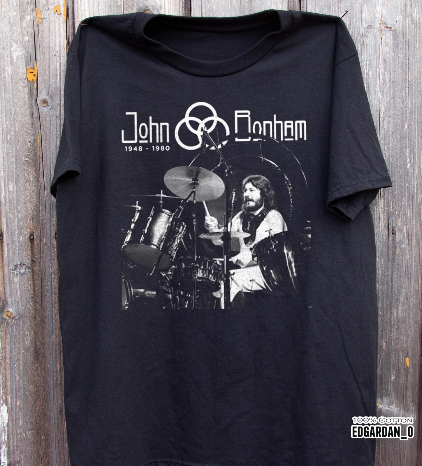 JOHN BONHAM Drummer Legend Black Unisex T-shirt Size S-5XL XXXL