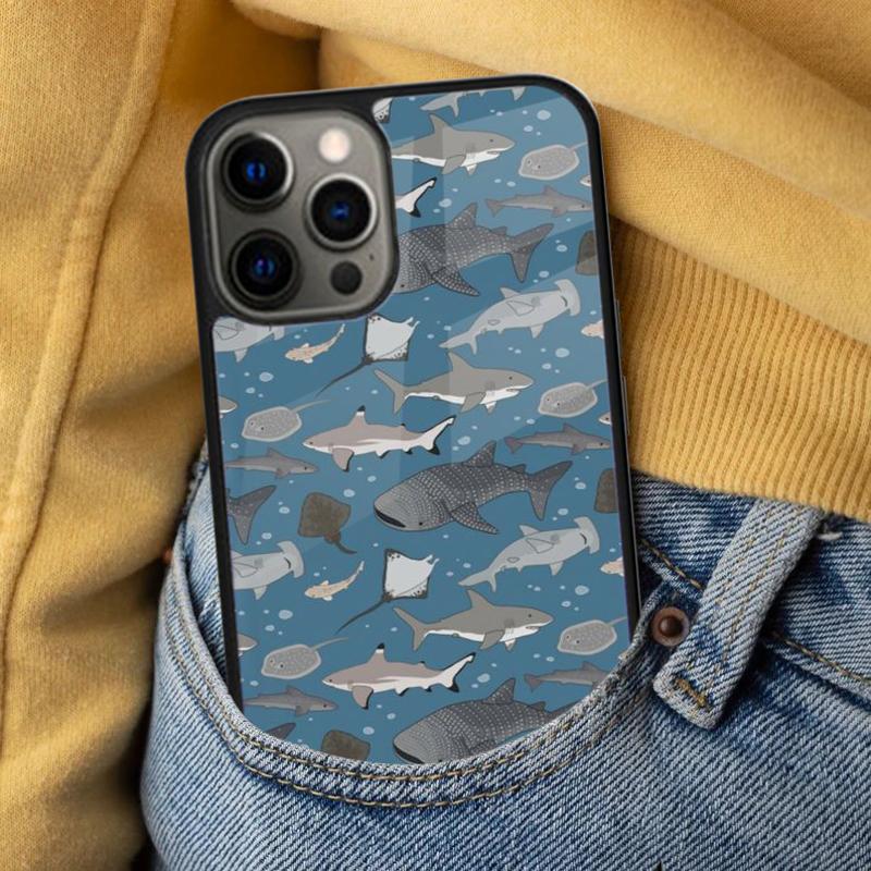 Shark Ocean Fish Soft Phone Case for iPhone 17 Air 16e Pro Max 15 Pro 13 14 Plus 11 12 MagSafe Magnetic Coque