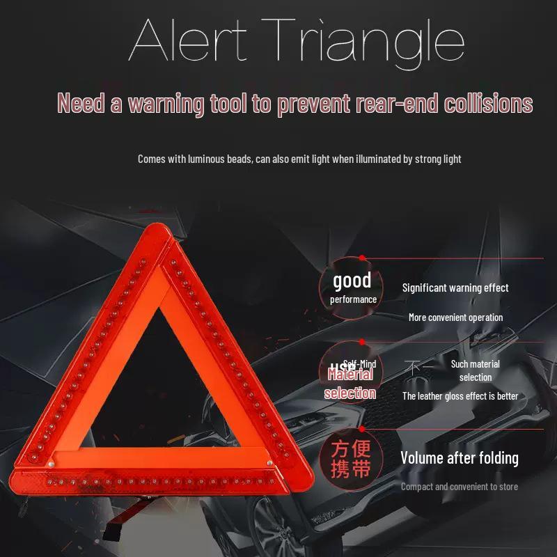 LED Emergency Car Safety Triangle Bracket