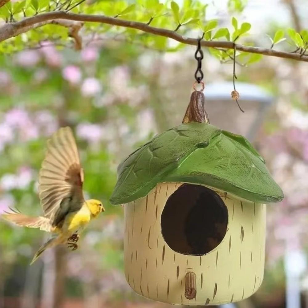 Weatherproof Hanging Leaf Bird House Waterproof Bird Shelter Creative Wild Birds Habitat Courtyard