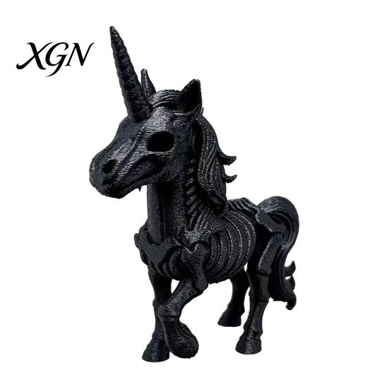 Dark Fantasy Wohnkultur 3D Gedrucktes Pferde Skelett Ornament, Hörner Knochen Statue, Kreatives Gruseliges Innenraum Ornament PLA Handwerk für Halloween Und Spuk