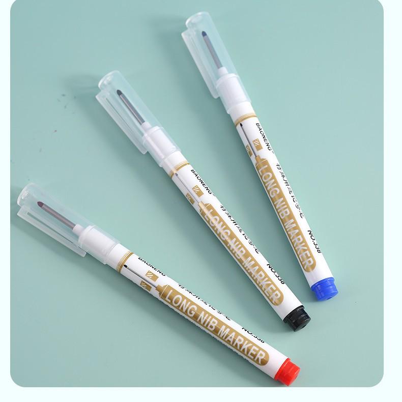 20mm Long Tip Oil-Based Waterproof White Marker for Construction - Scratch-Resistant, Deep Hole Marking, Non-Fading. чёрный