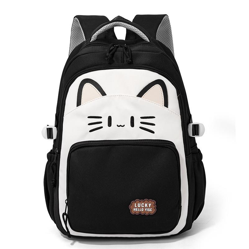 Capacity Simple Large Backpack With Kitten And Letter Print Design For Use Daily