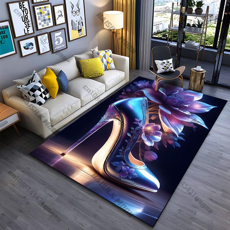 Elegance beauty shoe floral design carpet Yoga living room room decor children's crawling mat doormat area rug games mat