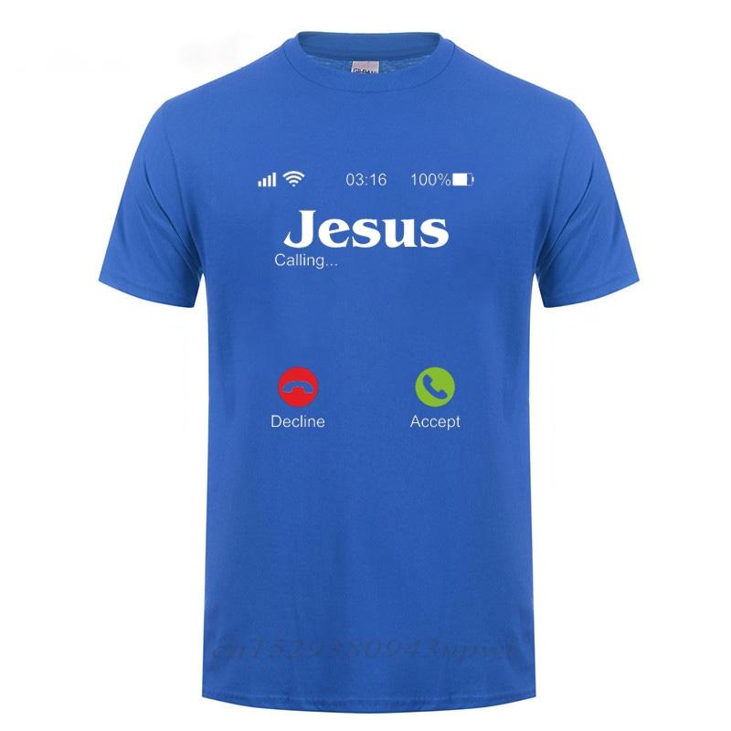 Jesus Is Calling T Shirt Christ Christian Religion Faith Bible Catholics Gift TShirt For Men Male Short Sleeve O Neck Tshirt
