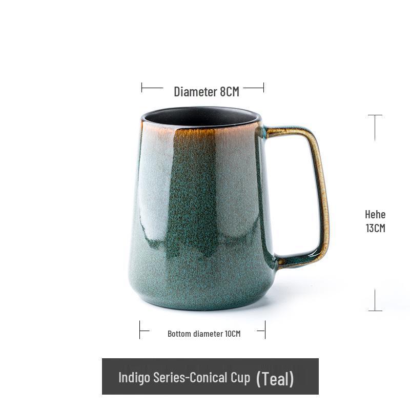 Nordic Retro Large Capacity Ceramic Mug – European Style Belly Cup for Couples