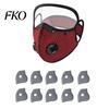Outdoor Face Guard Reusable Carbon Filter Dust Mask with Adjustable Goggles, 6-Layer Protection 10 Filters, Breathing Valve, Eye