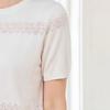 Women's Thin Loose Fit Short Sleeve Knit T-Shirt with Silk Blend