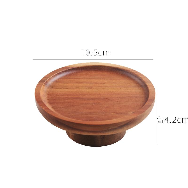 High Footed Dessert Plate Cake Stand Wooden Snack Plate Dim Sum Dish Fruit Bowl Dried Fruit Plates Candy Tray Bread Plates