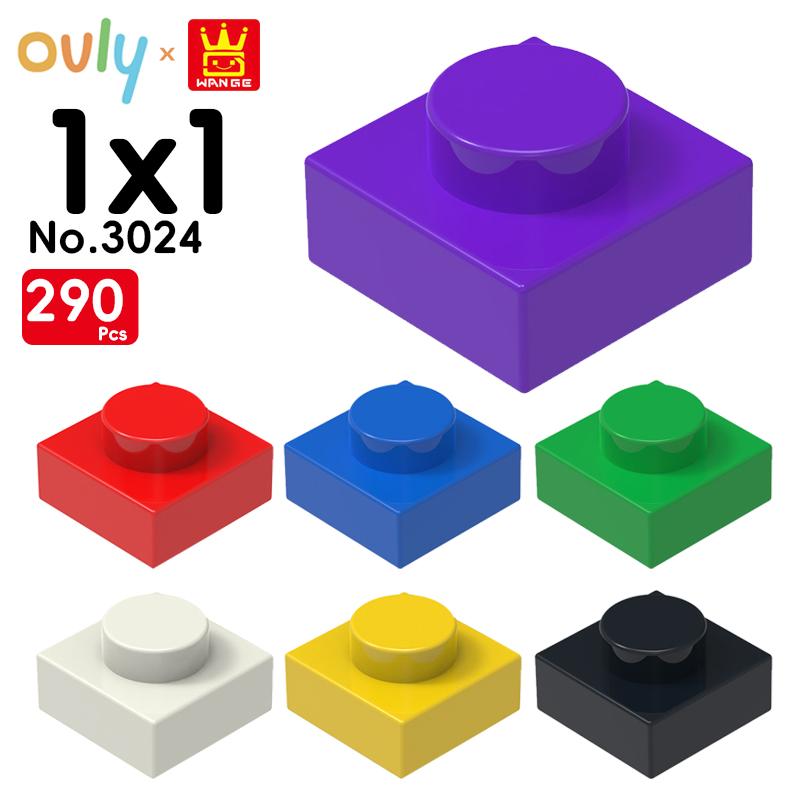 WANGE 1*1 Строительные блоки 290 шт. №3024 Маленькие совместимые кирпичики 1-отверстие Низкие элементы Аксессуары MOC DIY Насыпью Детская игрушка