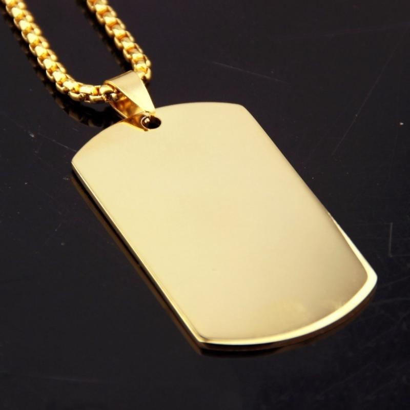 High Polished Dog Tag Necklace Men High Quality Stainless Steel Material Pendant Necklace Simple Casual Jewelry