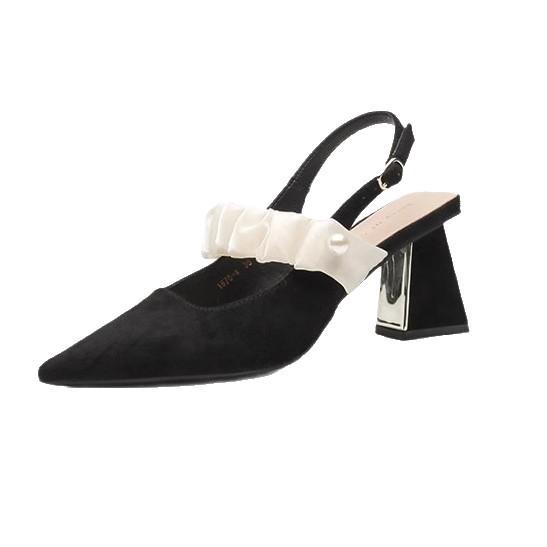 Baotou High-heeled Sandals Women's 2025 New Spring and Summer Outer Wear Shallow French Pointed High-end Thick-heeled Sandals