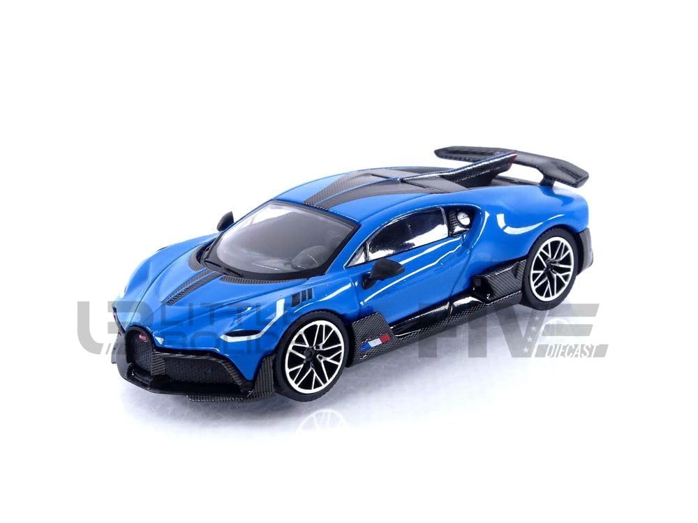 TrueScale Miniatures MINI GT Bugatti Divo Blue Bugatti Finished Product 1/64 (Left-Hand Drive)