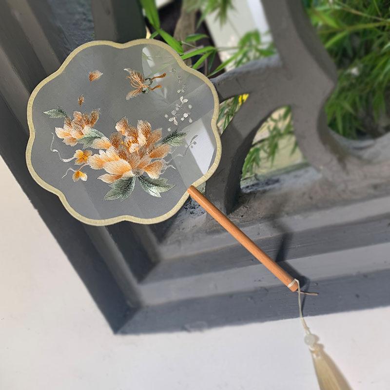 Chinese Ancient Style Fan Female Fan Embroidered Fan Embroidered Fan Suzhou Double Sided Embroidered Fan Commemorative Gift