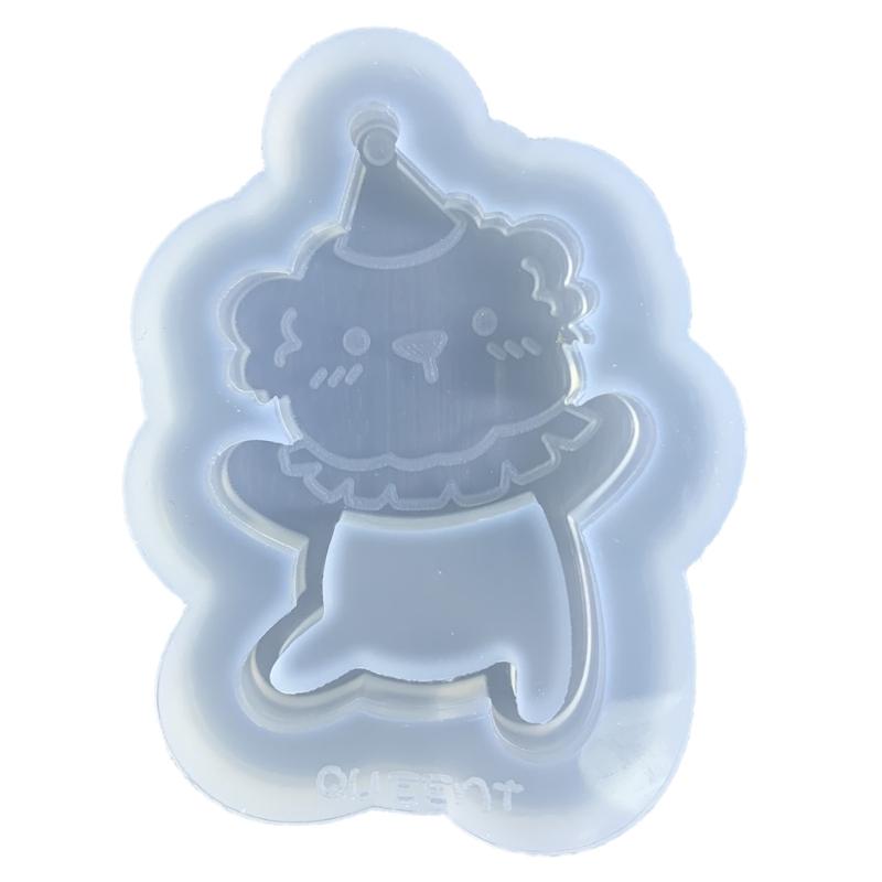 Cute Circus Bear Ornament Quicksand Silicone Epoxy Mold  Keychain Pendant Jewelry Craft Mould for Birthday Gift