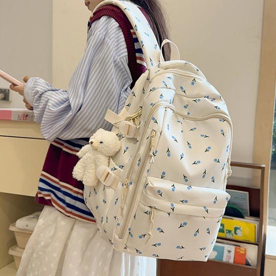 Floral Backpack for Girls Large Capacity Backpack with Padded Shoulder Straps