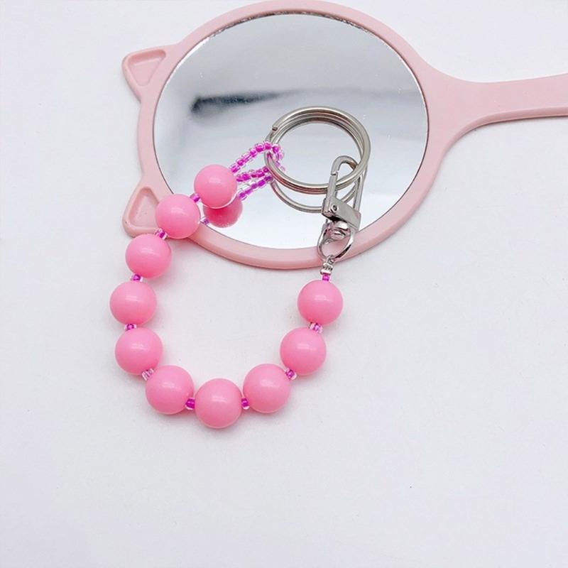 Colorful Beaded Keychain Unique Phone Charm Chain Eye Catching Keyring Decoration Bag Pendant for Various Occasion