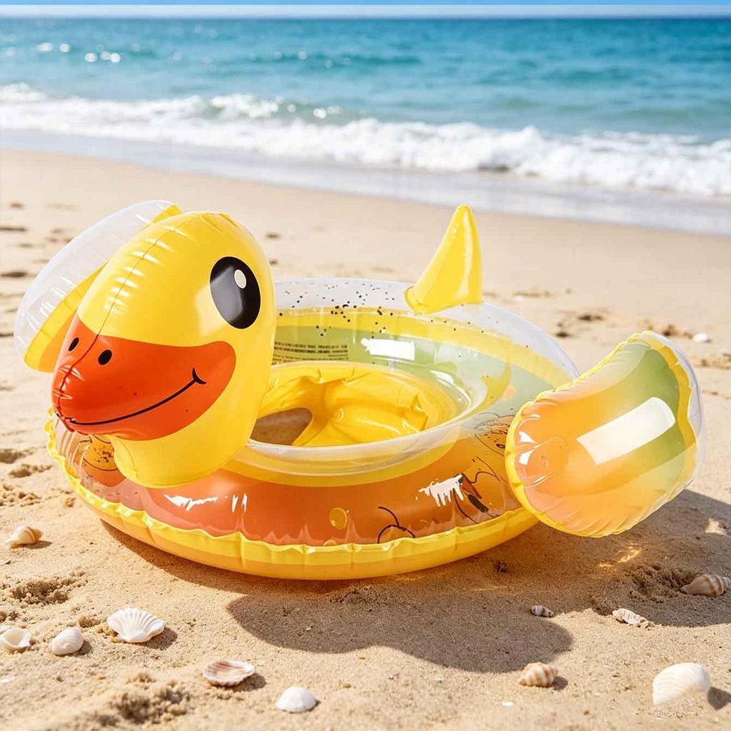 1PC Inflatable Duck Swim Ring Cute Duck Pool Float Comfortable Seat Summer Pool Water Fun Toy