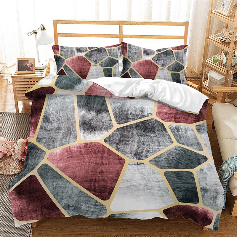 Geometric Duvet Cover Abstract Marble Bedding Set Microfiber Vintage Exotic Floral Pattern Comforter Cover Twin King Single Size