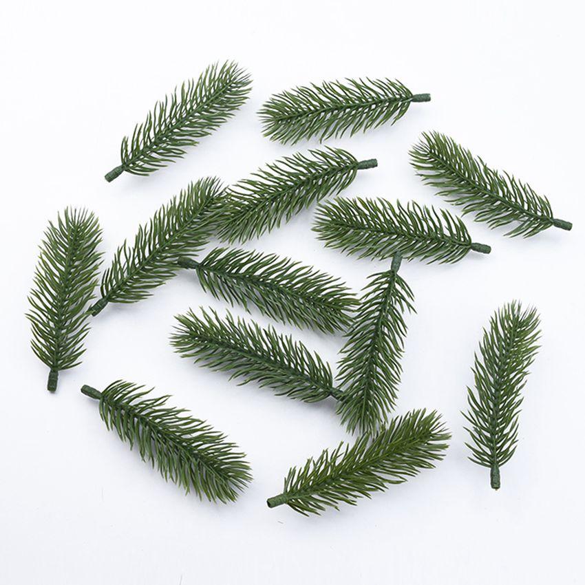 

20Pcs Artificialplant Pine Needle Plastic Hotsale Christmas Tree Wreath Home festival Outdoor Garden Diy Wedding Decor accessory 10pcs