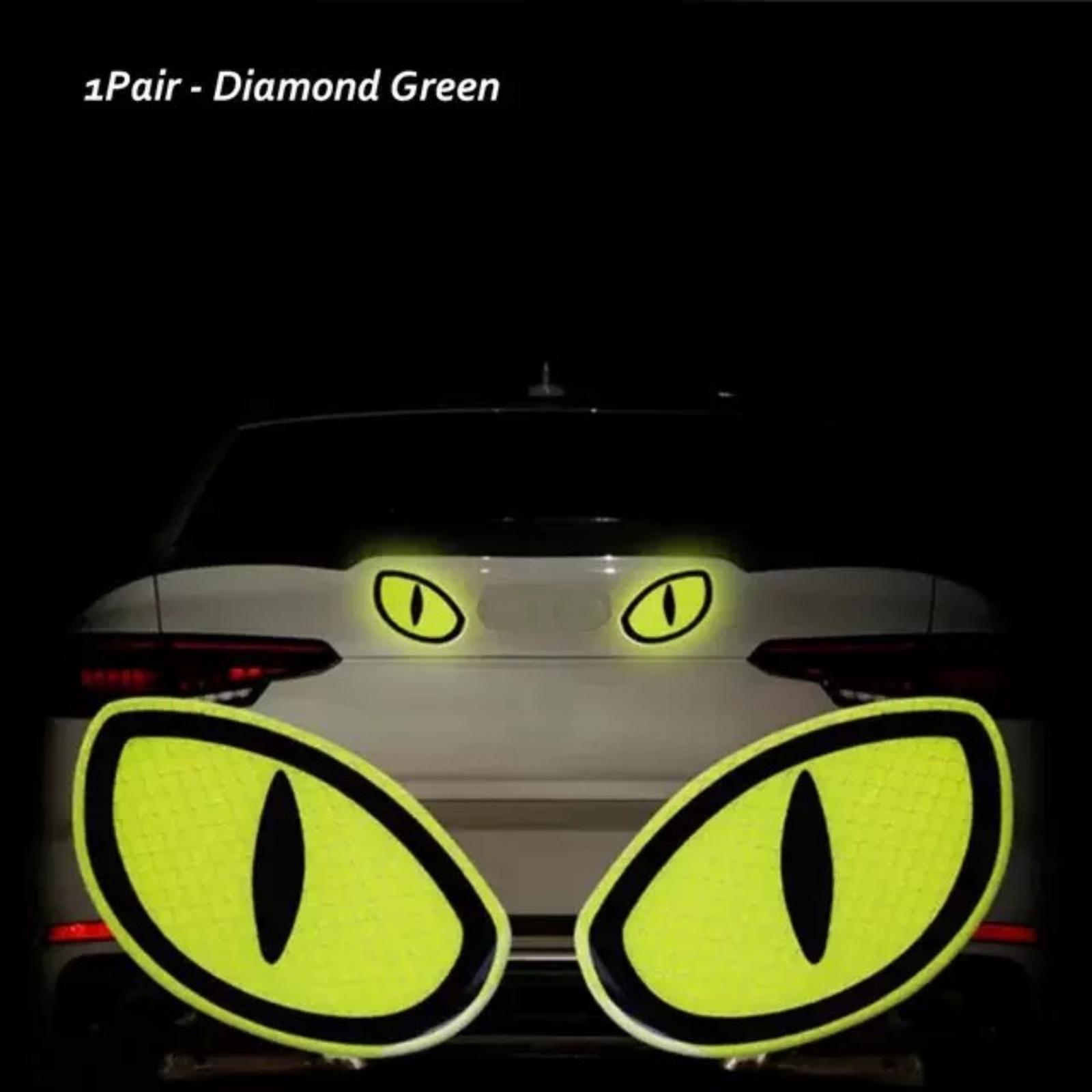 

Cartoon Reflective Devil Eyes Car Sticker Electric Motorcycle Helmet Car Personalised Creative Eyes Decal One Size зелёный