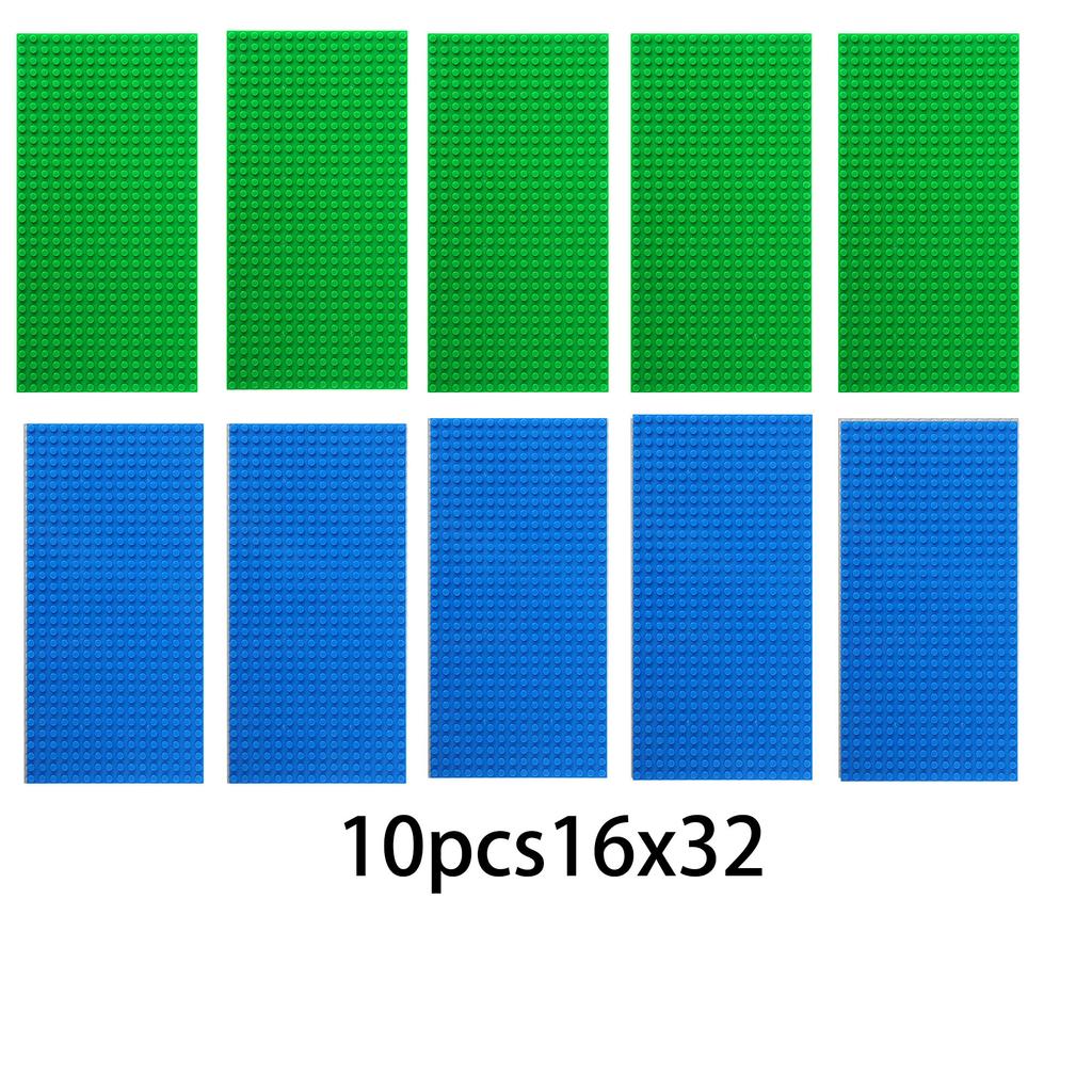 Perfect for play and displaying building block creations the 10 pieces with 16x32 holes are ideal for grass surfaces.
