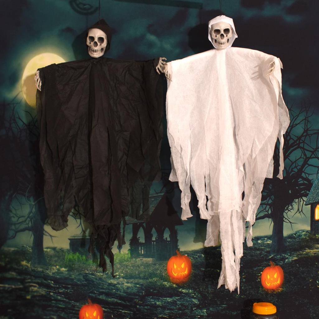 Halloween Hanging Skeleton Ghost Gauze Ornament for Outdoor Decoration