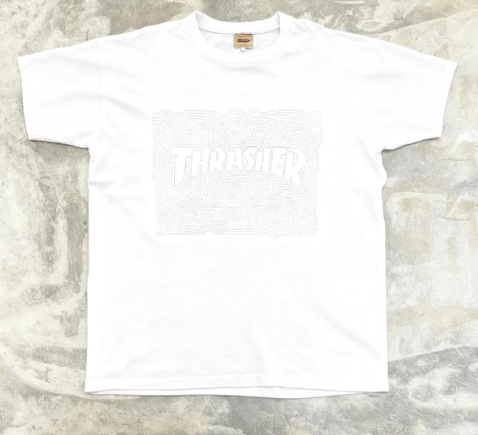 2025 T-shirt D'été Américain Rétro Col Rond À Manches Courtes En 100% Coton Imprimé Skateboard Labyrinthe Pour Hommes Et Femmes