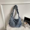 Borsa a tracolla in denim da donna, leggera, piccola, quadrata, borsa a spalla, da sotto braccio