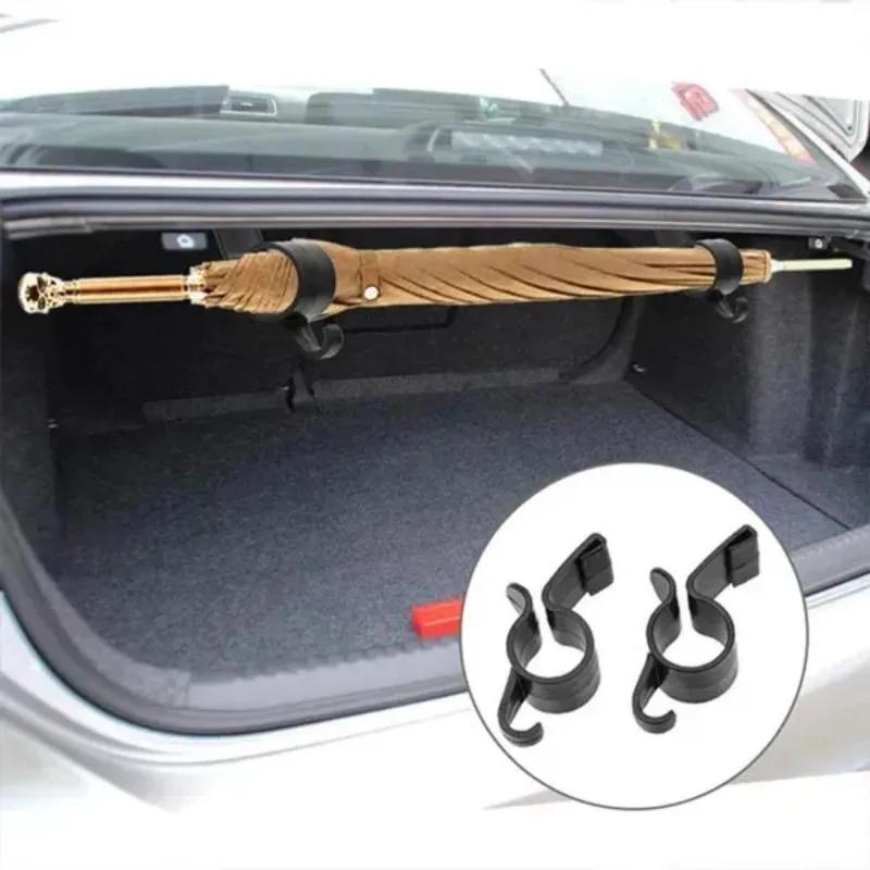 2 Pcs Auto Rear Umbrella Holder Car Trunk Towel Hanging Hook Mounting Bracket Automobiles Accessories