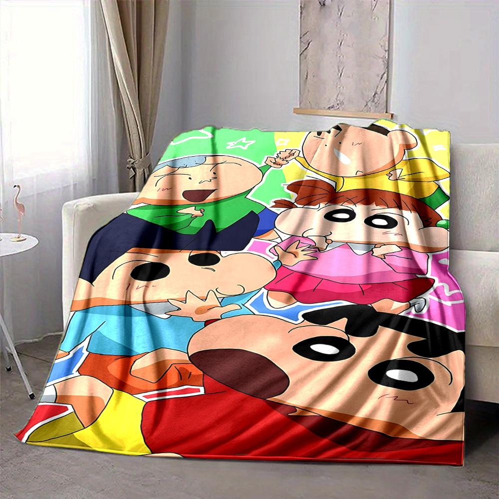 1pc Crayon Shin chan Blanket Lightweight Flannel Blanket Throw Blanket For Sofa, Bed, Travel, Camping, Livingroom, Office, Couch