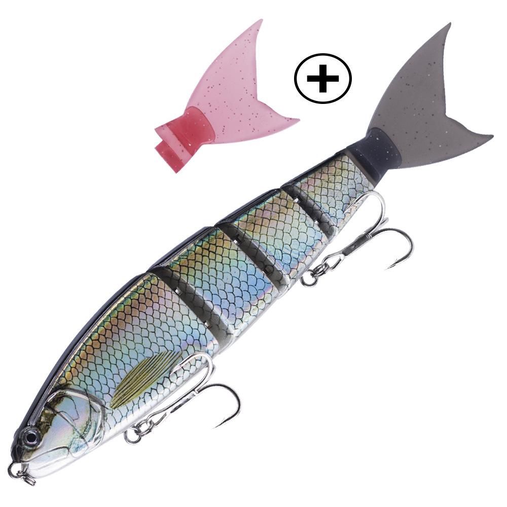 23cm 105g Multi-Joint Swimbait with Soft Tail - Realistic 3D Eyes Sinking Fishing Lure for Bass, Pike & Predatory Fish