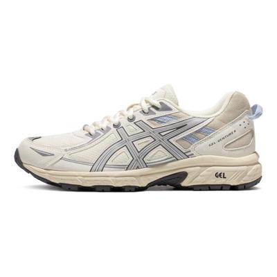 Gel-Venture 6 Tecido Confortável Couro Sintético Cano Baixo Tênis de Corrida Mulher tênis Branco Cinza Azul 1012B359-101