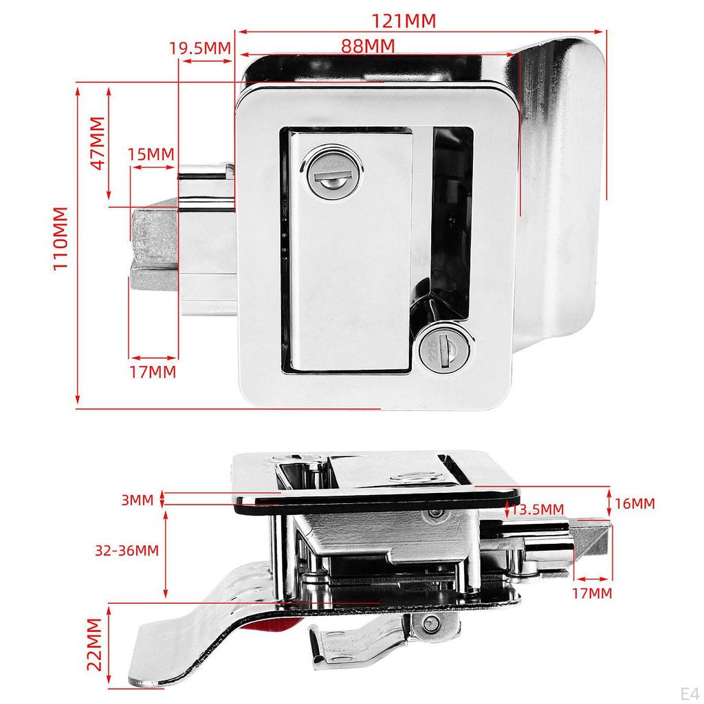 Door Latch Replacement for RVs with Paddle Handle And Keys