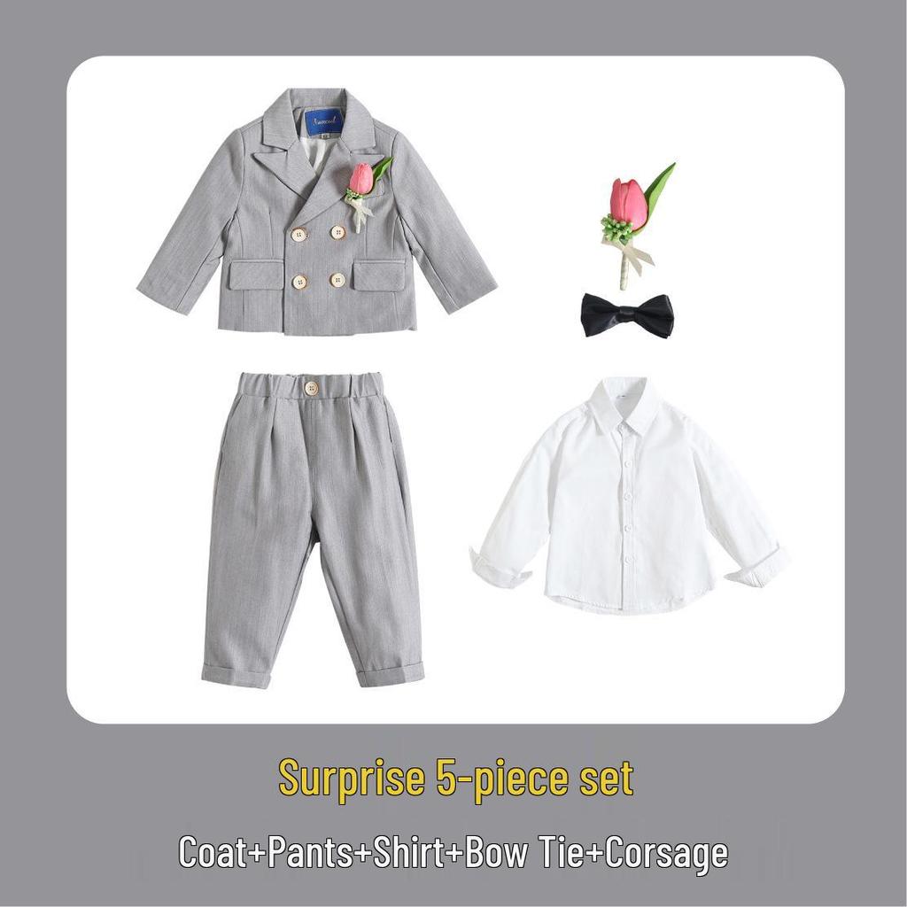 Jungen Dreiteiliger Festanzug mit Weste - Pageboy Geburtstagsoutfit