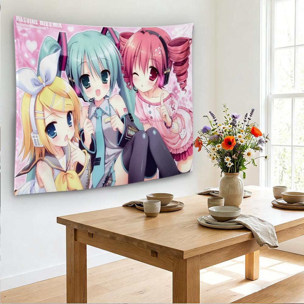 Arazzo Vocaloid Hatsune Miku Rin Teto, Carina Decorazione da Appendere al Muro Anime