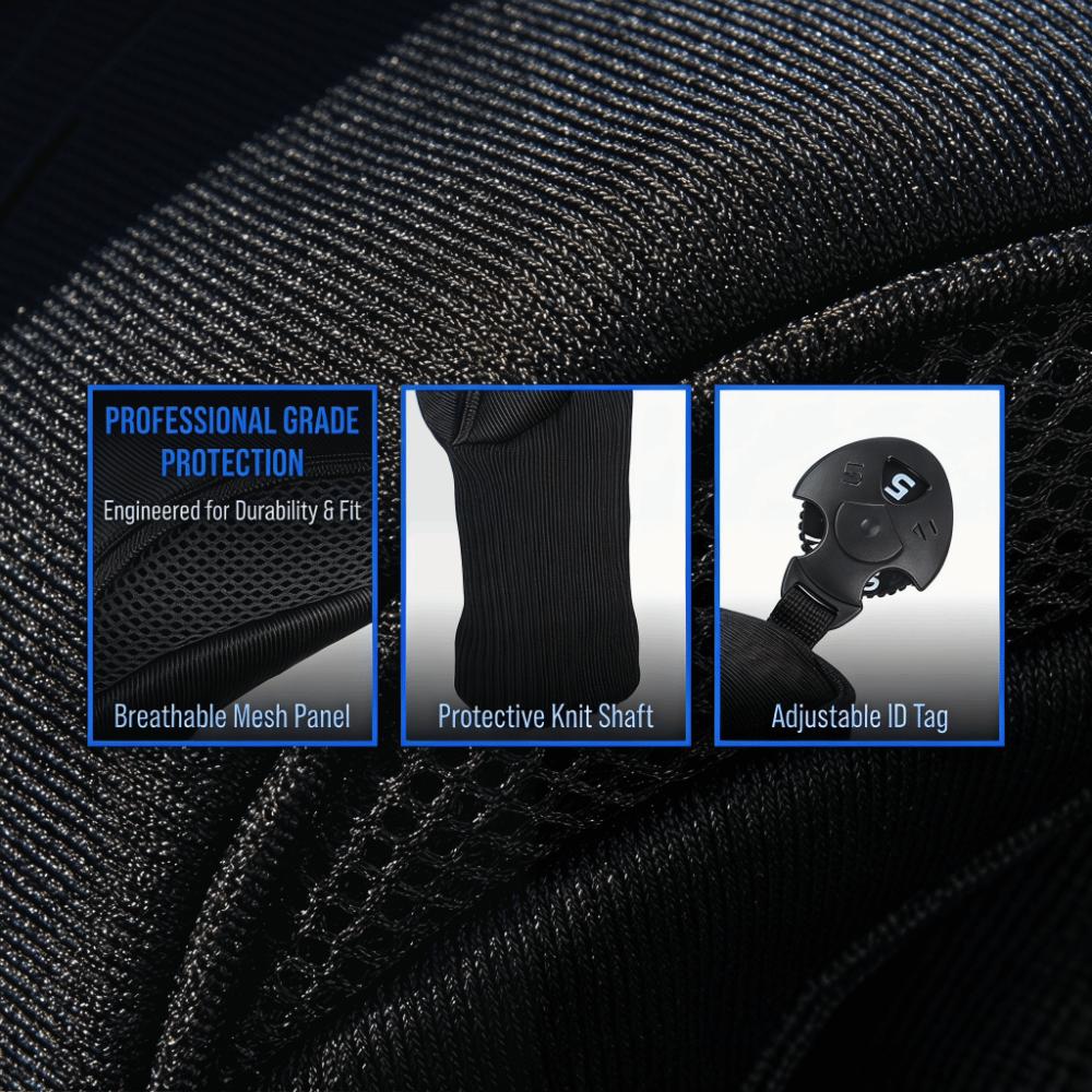 3pcs Mesh Surface Golf Club Covers Long Neck Design Driver Cover Head Covers Set Golf Accessories