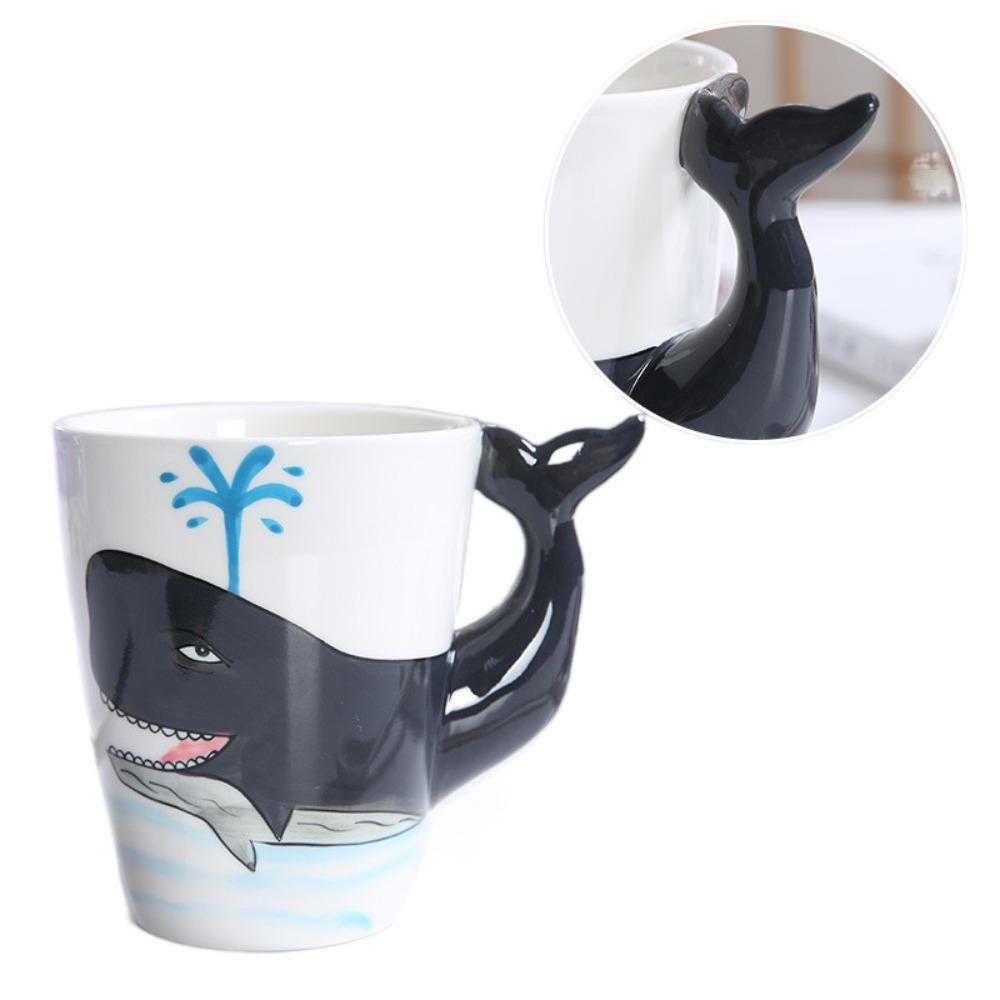 3D Animal Shape Handle Animal Shape Ceramic Cup Hand Painted Animals Mug  Living Room