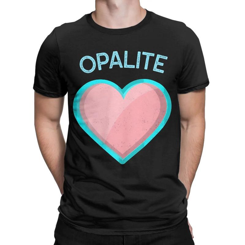Opalite Heart Men's T Shirt  Hipster Tee Shirt Short Sleeve O Neck T-Shirts 100% Cotton Plus Size Clothing