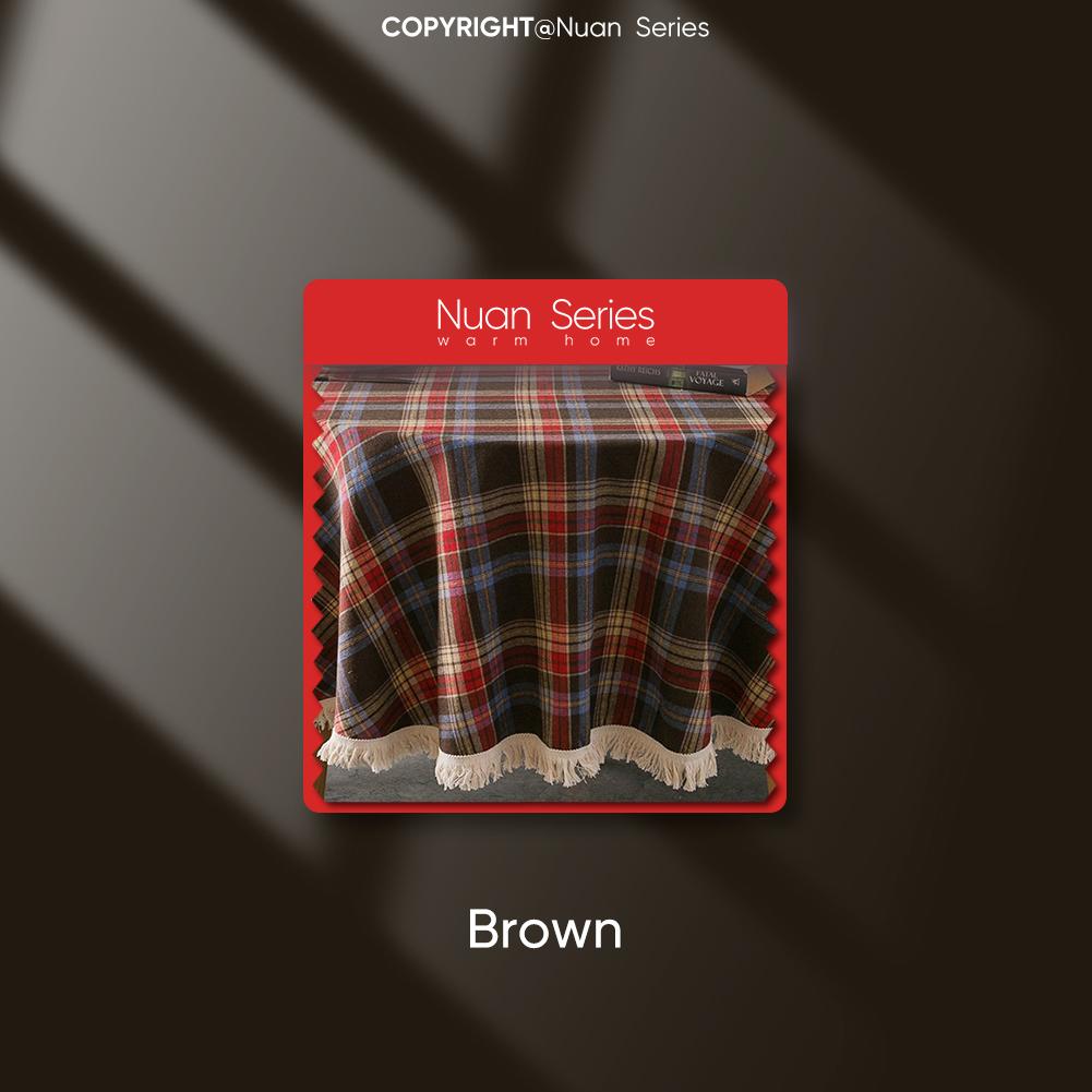 

1 шт., серия Nuan, рождественская клетчатая скатерть с кисточками и каймой, скатерть в стиле ретро для украшения вечеринки, скатерть для кухни, обеденного стола, журнального столика, домашнего декора Square -60x60cm коричневый
