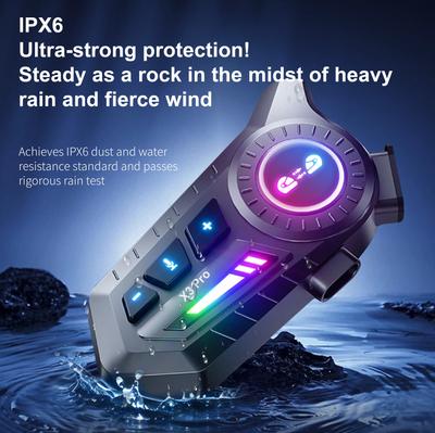 1/2 Stück Bluetooth 6.0 Motorradhelm Intercom X3 Pro Kabelloses Headset Interphone Intercomunicador Moto Wasserdichtes Kopfhörer