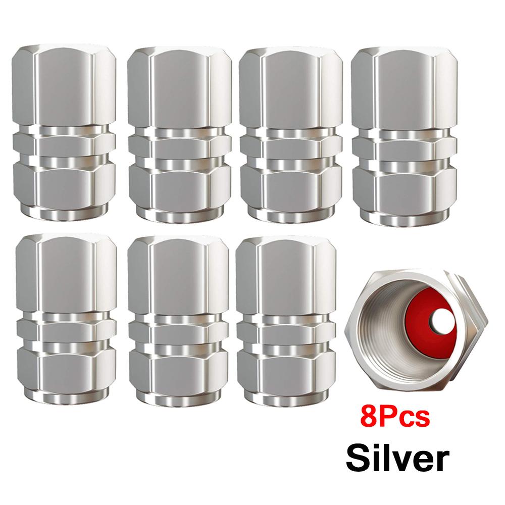 AUTCOAT Aluminum Alloy Car Wheel Tire Valve Caps Tyre Rim Stem Covers Car Dustproof Tire Cap For Cars Motorcycles Trucks Bikes Stem Caps1