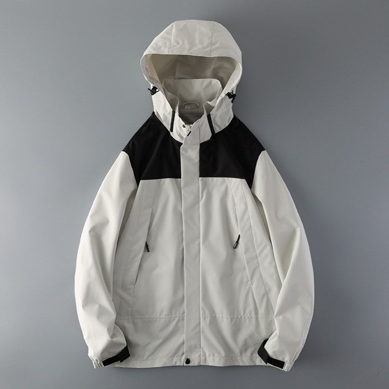 Модная трехзащитная весенне-осенняя экспортная экспортная однотонная мягкая оболочка White 4XL.