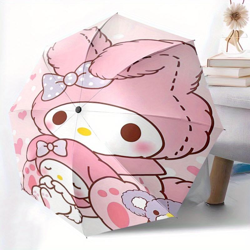 Rabbit My Melody Automatic Opening and Closing Folding - A Good Choice for Gifts, Fashionable and Convenient Umbrella With Cute Cartoon Characters, Du