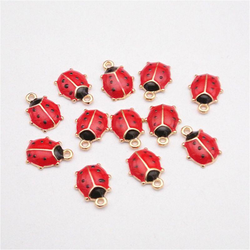 10pcs Dainty Romantic Enamel Ladybird Necklace Punk Necklace for Women and Girls Ethnic Choker Birthday Presents