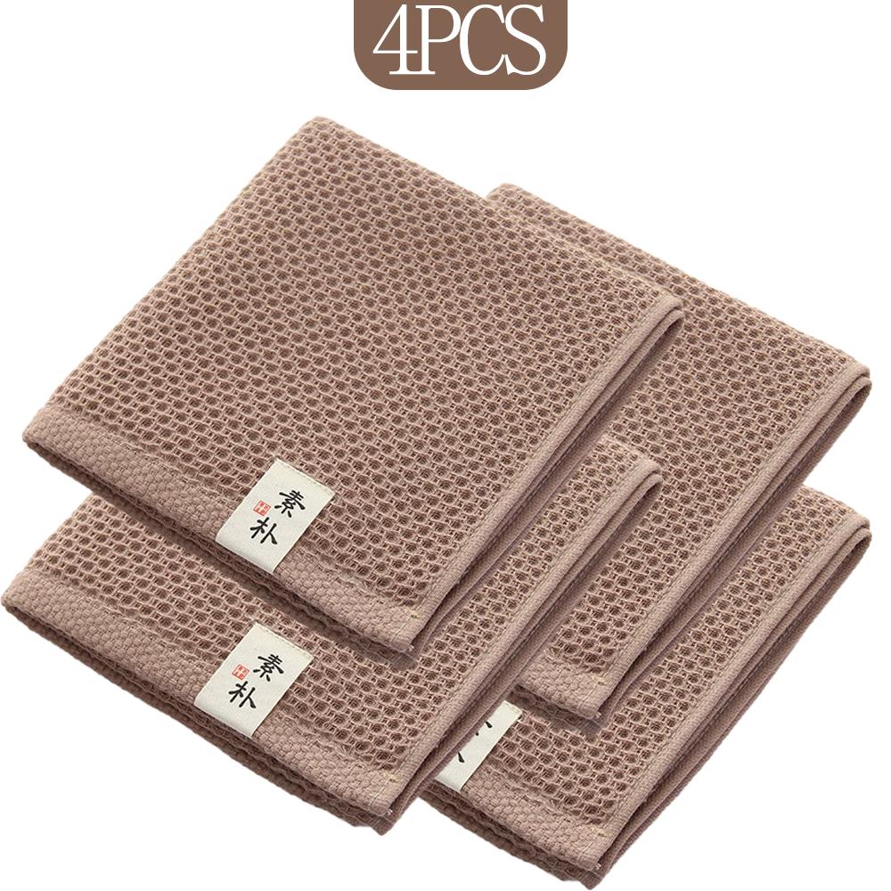 Set of 4 100% pure cotton waffle weave towels, size 74x34 cm, soft, absorbent, and quick-drying, suitable for the bathroom.