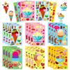 6 Photos/package Ice Cream Dessert DIY Children's Cute Food Cartoon Puzzle Stickers Creative Cone Face Change Stickers