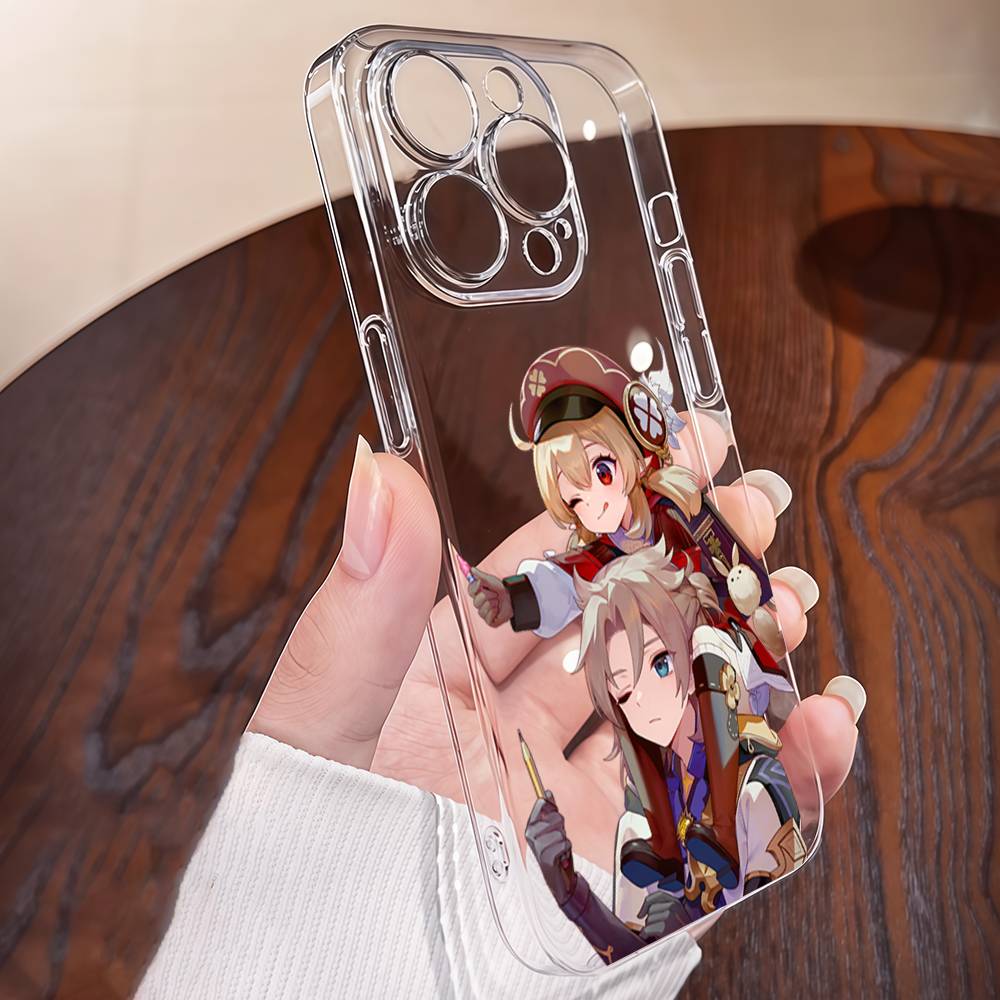 Albedo Genshin Impact Transparent Phone Case For IPhone 17 16 15 13 12 11 14 Pro Max Mini Plus Silicone Bumper