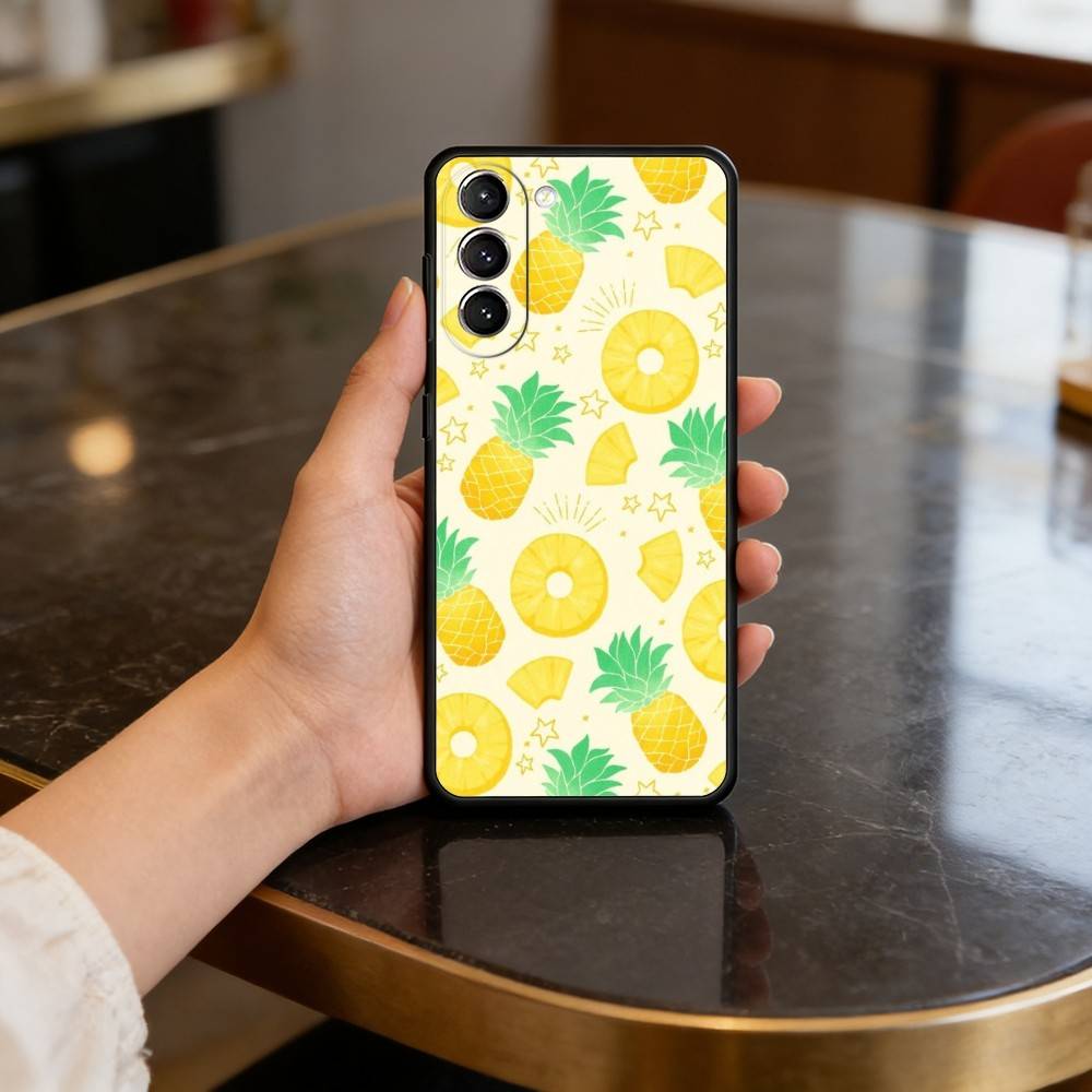 S-Summer P-Pineapple Case for Samsung Galaxy S21 S25 FE S24 S23 Ultra S20 S9 S22 Plus S10 TPU Cover