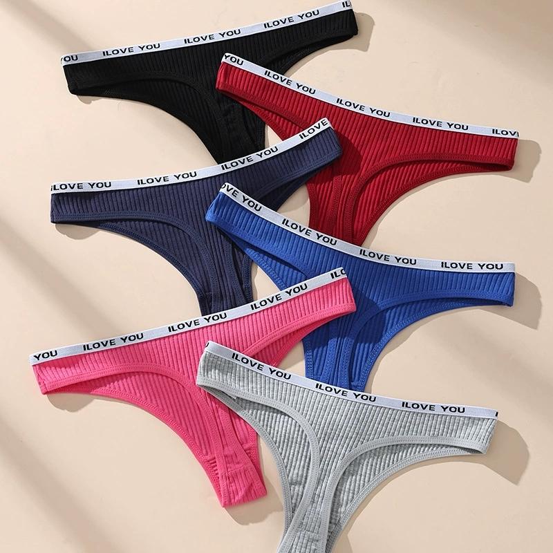 

6 шт. Женские трусики стринги с низкой посадкой, сексуальное нижнее белье, хлопковые трусики для девочек, дышащие женские трусики, женское нижнее белье L разноцветный